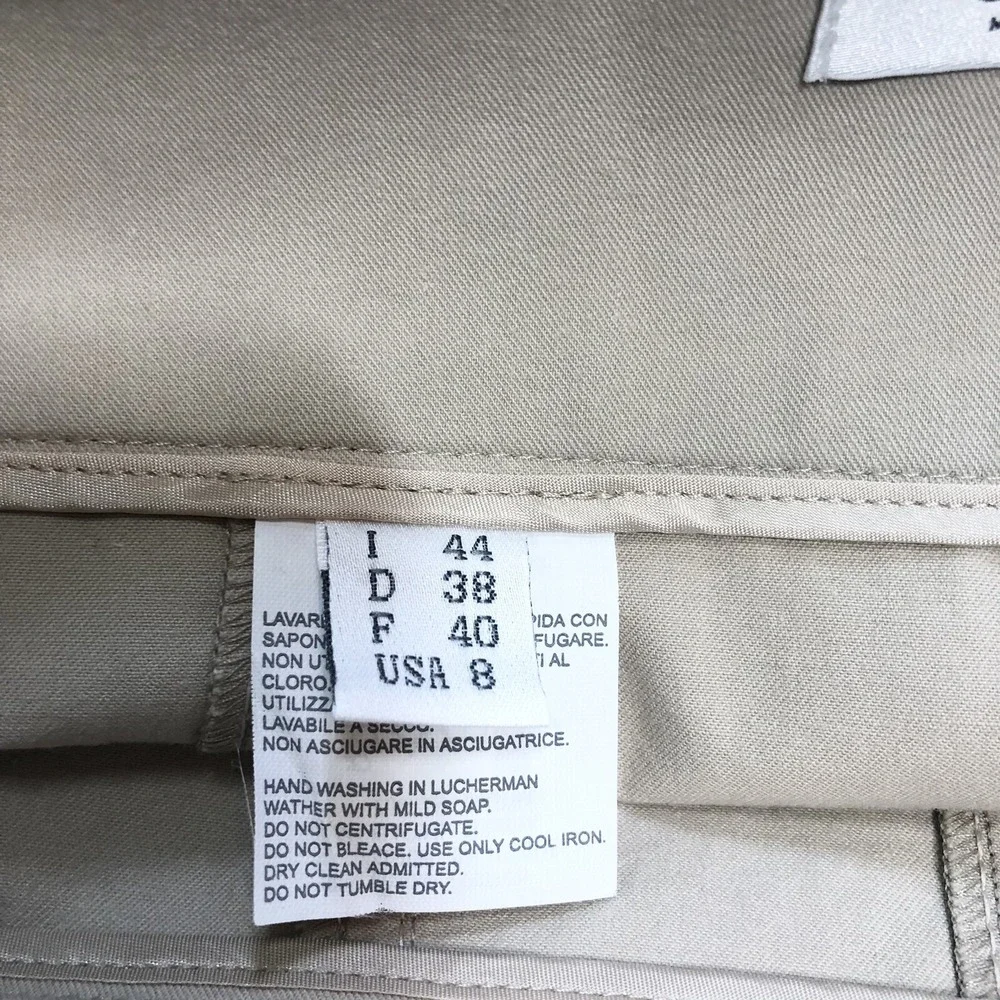 Gunex Skirt Womens Size 8 Tan Leather Strap Pencil Mini Minimalist Vintage Italy